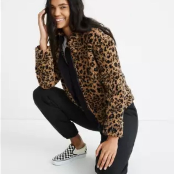 Madewell leopard Sherpa jacket - Picture 1 of 6